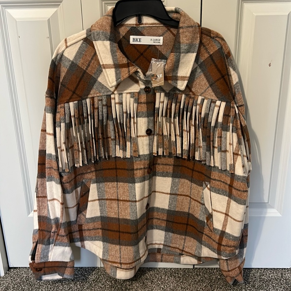 BKE XL fringe flannel